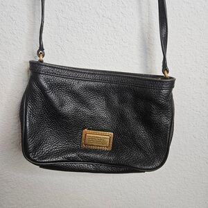 Marc by Marc Jacobs black leather small crossbody, brass details